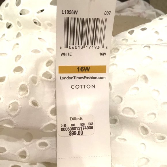 NWT - London Times Women's Plus Eyelet Dress - Picture 6 of 7